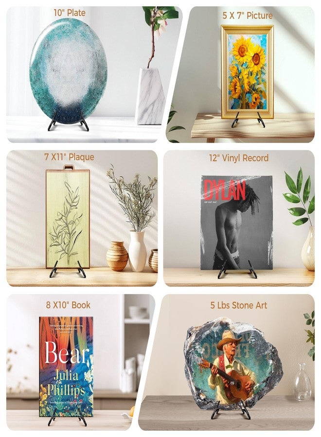 TRLife TR-LIFE Plate Stands for Display, 6.5 inch, 2 Pack, Metal Picture Holder Easel Stand for 6-12 in Plates, Frames and Books, up to 1.5 in Thick - Image 3